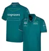 F1 2023 T-shirt officiel de pilotes d'équipe Formule 1 Aston Martin Racing Polo Sleeve Sheeve Même T-shirt en jersey vert de mode d'été.