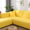 Chair Covers Solid Color Stretch Sofa Cover All-inclusive Fabric Non-slip Cushion 1/2/3/4/ Seat Furniture Living Room Corner