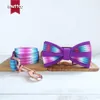 Dog Collars & Leashes MUTTCO Retailing Special Self-design Collar For The PURPLE Stripe Leash 5 Sizes UDC009M