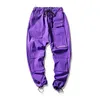 Pantaloni da uomo Uomo Streetwear Pantaloni cargo Tuta da uomo Pantaloni larghi Hip Hop Pantaloni Tasche Pantaloni Harem Pantaloni sportivi viola Coreano 230320