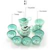 Cups Saucers 9 Pcs Porcelain Tea Set Cup Heat Insulated Chinese Ceramic Teapot With Filter Celadon Luxury Teaset Saucer Sets B009