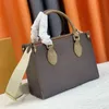 7A Cuir véritable Onthego PM Sac fourre-tout Designer Sac à provisions Sac à bandoulière de luxe Mini 25cm Nouveau 2023 Sacs à bandoulière réédition Sac à main en toile Porte-monnaie de haute qualité