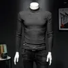 Herrar t shirts t-shirt herrar bra designer 2023 märke höst halvturtleneck man t-shirt blommig tryck smal långärmad c41