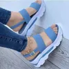Sandaler Summer Ladies 2023 Tjock Sole Women High Heel Wedges Middle Platform Shoessandals