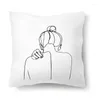 Pillow Simple Line Abstract Face Avatar Lover Hand Pattern Cover White Short Plush Soft Throw Case Nordic Home Decor