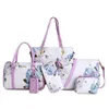 Bolsas de noite, estilo de impressão floral de estilo chinês Bolsas de ombro de ombro feminino Bolsa de designer de 6 peças Bolsa 230317