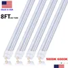 LED -rör 8 fotljus F96T12 8ft BBS Fluorescerande ersättning T8 T10 T12 96 45Watt FA8 Single Pin Shop Ballast Bypass Workshop Ware DHWFV