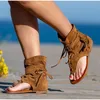 Sandalet Kadınlar Sandalet Retro Gladyatör Bayanlar Klip Ayak Ayak Tip Vintage Boots Casual Tassel Roma Moda Yaz Kadın Ayakkabı Kadın 230320