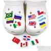 Schoenonderdelen accessoires nationale vlag croc charms mode liefde voor decoraties pvc zachte schoenen charme ornamenten dhr0r