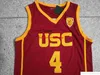 Stitched Vintage NCAA USC Trojans College Basketball Jerseys 4 Evan Mobley 24 Brian Scalabrine Nick 1 Young Demar 10 Derozan Jersey Red