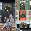 Juldekorationer Pumpa Wreath Decoration Wedding Halloween Garland Artificial Flower Door Fall Autumn Home Front Thanksgiving DHHGK