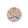 Pendentif Colliers Vinnie Design Bijoux Collier En Cristal En Acier Inoxydable Avec 33mm Ocaso Peach Coin Disque 80cm Rose Soprano Chaîne