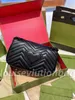 Beliebte Mode handgefertigte luxuriöse schwarze Marmont-Tasche mit Knöpfen Schultertasche Umhängetasche Designer Luxurys Handtaschen js