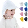 Baby Fisherman Caps Kids Beach Bucket Cap Hat Boys Sunscreen Sun Hat Breathable Solid Summer Caps Girls Adjustable Basin Caps Children Fashion Accessories BC420