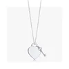 Mode élégant pendentif collier coeur clé pendentif cadeaux pour femmes décontracté fête platine Rose or colliers pour dames avec boîte