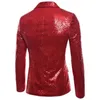 Costumes pour hommes en hommes Blazer bouton unique coupe 3d événement hôte brillant paillettes costume manteau veste polyvalente pour la fête