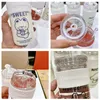 زجاجات المياه لطيفة الفقاعة الشاي الدب زجاجة ماء BPA حرة شفافة زجاجات المياه الإبداعية مع القش 450ML كربون بوبا كوب المكتب القهوة 230320