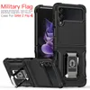 Sidoslip randfodral för Samsung Galaxy Z Flip 5 Fold 5 4 S23 Fe A14 A24 A34 A54 5G Ultra Plus Armor Kickstand Phone Case Cover Cover