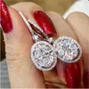Handgjorda laboratorier Moissanite Dingle Earring Vitt guldfyllda smycken Party Bröllop Drop örhängen för kvinnor Brudfödelsedagspresent