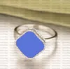 Vintage klassischer Solitärring 4/vierblättriger Kleeblattring Perlmutt 18K vergoldeter Ring Damen und Mädchen Valentinstag hochwertiges Schmuckgeschenk