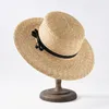 Шляпа шляпы в широких краях летний пляж соломенная шляпа черная лука