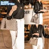 Factory wholesale ladies shoulder bags 2 colors, large capacity, multi-layered fashion handbag classic gray printed retro tote bag tassels elegant handbags 3766#