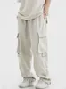 Мужские штаны Houzhou Черные грузовые брюки для мужчин хип -хоп белые грузовые брюки мужской винтаж японская уличная одежда повседневная сафари карманная молния 230320