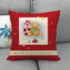 Pillow 45x45cm Christmas Decoration Cover Santa Claus Sofa Holiday Pillowcase Linen Pillows