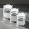 15g 30g 50g frascos de crema acrílicos vacíos de plata latas olla estilo prensa superior botella de vacío viales de muestra contenedor cosmético sin aire