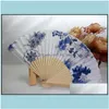 Party Favor Event Supplies Festive Home Garden 15Styles Vintage Bamboo Fancy Folding Fan Hand Flower Chines DHDI4 Drop Delivery DHDVR