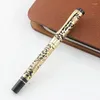 Jinhao 5000 Vintage luxueuze metalen rollerbalpen Mooie Dragon Texture Canving Black Golden Ink voor kantoorbedrijf