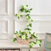 Couronnes De Fleurs Décoratives 240cm Roses En Soie Lierre Vigne Avec Des Feuilles Vertes Pour La Décoration De Mariage À La Maison Faux Feuille DIY Guirlande Suspendue Artificia