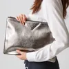 Evening Bags Fashion Women Clutches Oversized PU Leather Envelope Clutch Bag Solid Large Purse Shiny Party 230317