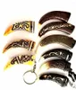 Keychains 9 PCS Tibet Graverad Yak Bone Lovely Amulet Totem för marknadsföring Gift