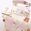 Storage Boxes Bins Kawaii Piggy Bank Anime Cartoon Cute Square Money with Lock and Key for Notes Children Xmas Year Gift 230320