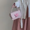 Bolsos de noche Pink Heart Girly Small Square Shoulder Bag Moda Love Women Tote Purse Bolsos Mujer Cadena Top Handle Messenger Gift 230320