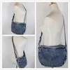 Kvällspåsar mode vintage jeans hobos enkel denim kvinnor hand crossbody messager handväska axel väska carteira bolsa feminina 230320