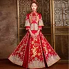 Etnische kleding lente traditionele show bruid getrouwd pakken Chinese stijl bruiloft formele jurk vrouwelijke avond cheongsam kimono overzee