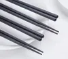 500 paires de baguettes noires Restaurant baguettes japonaises durables-Sushi baguettes en alliage noir nourriture chinoise