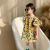 Mädchen Kleider Mädchen Sommer Kleid Land Stil Kinder Kleidung Puff Kurze Ärmel Casual Baby Kinder Kleidung Süße Blume Prinzessin Vestidos 230320