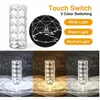 Lâmpadas de mesa 3/16 Cores LED Crystal Tablamp Rose Light Projecto Touch Touch