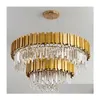 Ljuskronor runda guld ljuskronor belysning k9 kristall rostfritt stål modern hängslampa för kök matsal sovrum sovrum li dhod3