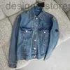 Herrjackor designer 22 tvättade jeansjacka topp baksida präglad triangel långärmad skjorta par bikerjackor BLB8 OFCY