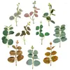 Decorative Flowers Artificial Plant Eucalyptus Plastic Fake Leaves Green Tree Branch For Christmas Wedding DIY Decor Flower Arrangment Faux