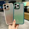 Bling Glitter Chromed Hard Acrylic Cases For Iphone 14 Plus 13 12 11 Pro Max Plating Metallic Gradient Magnetic Sparkly Luxury PC Plastic Soft TPU Mobile Phone Cover