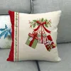 Pillow 45x45cm Christmas Decoration Cover Santa Claus Sofa Holiday Pillowcase Linen Pillows