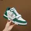 2023 Designer Sneaker Treinador Virgil Sapatos Casual Sapatos Calfskin couro Abloh Branco Verde Verde Azul Letra PlataM