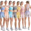 Yoga Outfit Sportswear Women's Bras Workout Leggings Gym Clothing Summer Set Shorts Top For Fitness Tank Two Piece Seamless Jogging