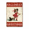 Happy Happy Halloween Poster Vintage Tin Trics Zombie Party Trick или угощайте тыквенную металлическую табличку в ретро -стенах для кафе для кафе паб 30х20 см W03