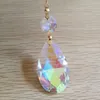 Chandelier Crystal Camal 10pcs 50mm Mesh Drop AB Color Colorful Hanging Ornaments Lamp Parts Lighting Pendant With Gold Bowties